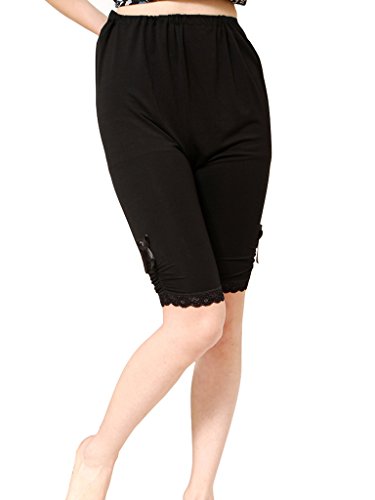 Liang Rou Maternity Elastane Adjust Waistband Short Leggings Color Black 2-Pack