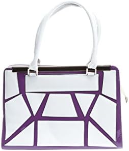 WOMEN LADIES PURPLE/WHITE HANDBAG - LADIES MAZE PURPLE/WHITE HANDBAG