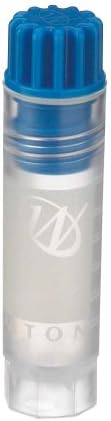 Wheaton W985921 Polypropylene Conical 2mL CryoElite Cryogenic Freestanding Vial, with Writing Patch and Internal Threaded Blue Cap (Case of 500)