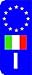 Price comparison product image Italy I Flag EU Car Number Plate Domed Sticker Decal (Pack of 2)