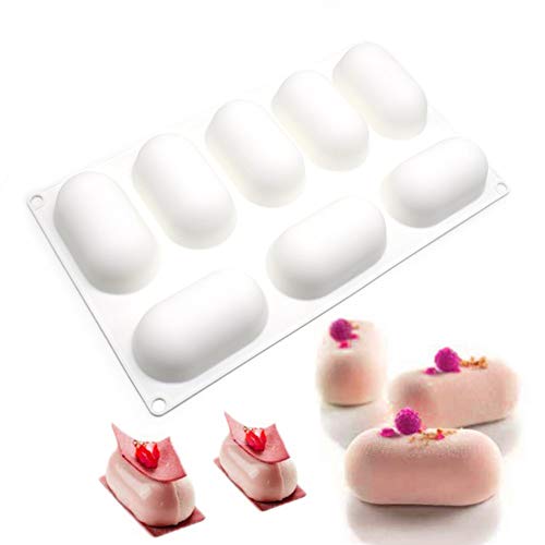 xiaoshenlu Moule en Silicone, Moule Gateau pour Glace Chocolat Pâtisserie Dessert, 8 Trous Forme de Capsule
