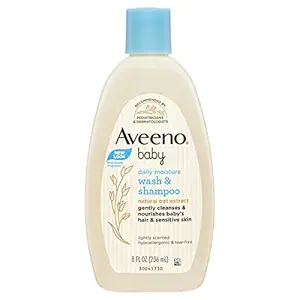 Aveeno Baby Wash & Shampoo Lightly Scented 8 Ounce (Pack of 2)