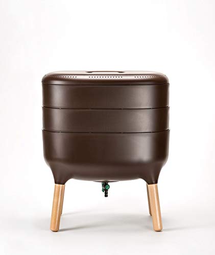 Preisvergleich Produktbild Design-Komposter Komposter Wurmkomposter Wohnraumkomposter Küchenkomposter, Farbe:Braun (Braun)