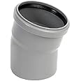 Soil Pipe 15 Degree Bend 110 mm Inlet - Push Fit - Grey - Waste