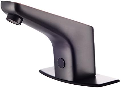 Yuetai Automatic Sensor Touchless Faucet Bathroom Sink with Hole Cover Deck Plate Brass Chrome Unique Vanity Tub Hot &amp; Cold Faucets (ORB)