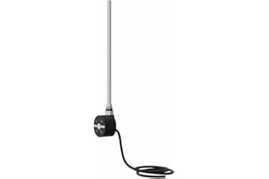 NRG 250W Thermostatic Smart Dual Fuel Towel Rail Radiator Electric Heating Element Touch Screen LCD Display Black