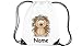 Produktbild Kinder Gym Sack Turnbeutel Tiermotiv Igel mit Wunschnamen Farbe Weiss