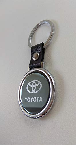 TOYOTA keyring key ring fob chain FJ Cruiser LAND CRUISER HILUX TUNDRA Yaris AVENSIS RAV 4 TRD Chrome Black eco leather