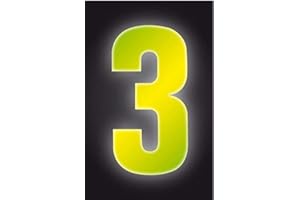 WHL Pack of 2 Hi Vis Wheelie Bin House Numbers Yellow Number 3