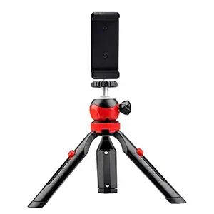 DIGITEK (DTR-200MT) (18 CM) Portable & Flexible Mini Tripod with Mobile Holder & 360 Degree Ball Head | For Smart Phones | Compact Cameras | GoPro | Maximum Operating Height: 7.87 Inch| Maximum Load Upto: 1 kgs