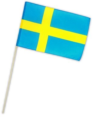 Fahne Flagge Schweden 30 x 45 cm mit Stab