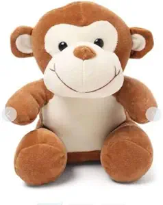 Babique Monkey Sitting Plush Soft Toy Cute Kids Animal Home Decor Boys/Girls (28 cm)