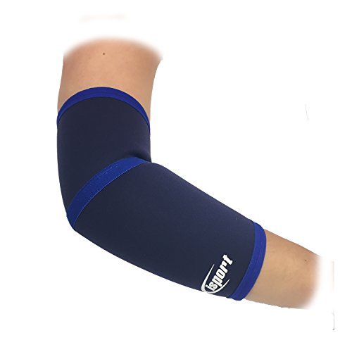 ISPORT PROFESSIONAL THICK 2MM NEOPRENE ELBOW COMPRESSION WARMING COMFORT SUPPORT GUARD MEDIUM (23.5CM X 29.5CM) by iSport