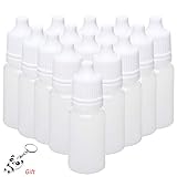 50 Pieces Eye Liquid Dropper, Wowot 10ml White Plastic Empty Squeezable Dropper Bottles