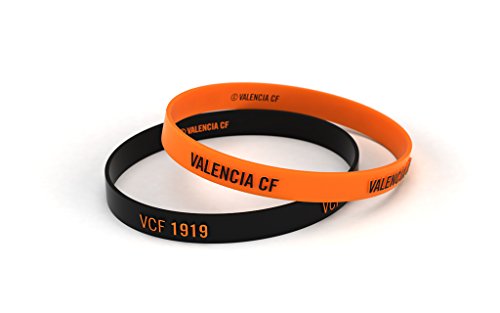 Valencia Club de Fútbol Pulsera Relieve Naranja y Negra Estándar para Hombre | Pulsera Valencia de Silicona | Apoya al Valencia CF con un Producto Oficial | VCF