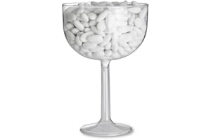 DECORAPARTY Calice Grande in Plastica, Bicchiere Gigante XXL Trasparente Centrotavola Divertente Coppa da Tavola Porta Caramelle Confetti Biscotti Cioccolatini - ø16 x 24 cm