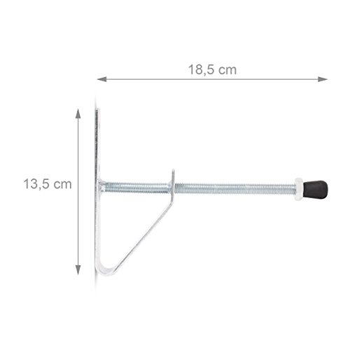 Relaxdays Reifenwandhalter 4er Set Reifenhalter für die Wand aus Metall für 4 Reifen bis 185 Breite mit Felgen Reifenwandhalterung mit Stoß-Schutz aus Gummi für die Felge Felgenhalter, silber - 4