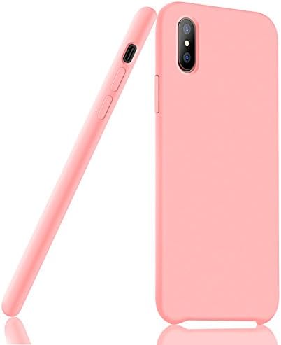 iPhone X Case, Fuleadture Liquid Silicone Rubber iPhone X cover Slim Fit Anti-Scratch Shockproof Protective Case with Soft Microfiber Cloth Cushion for Apple iPhone X