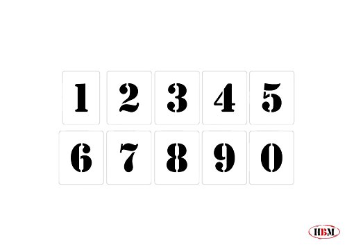 Zahlen-Schablonen-Set 000505, Zahlen 0-9 / 5cm hoch, 10 einzelne Schablonen - 2
