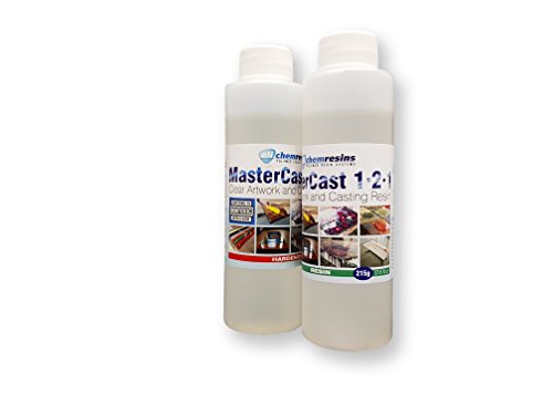 MasterCast 1-2-1 Klares Epoxid-Harz, 285 ml, Tester-Set, UV-stabilisiert, mit Härtungsmittel und gratis Misch-Werkzeug