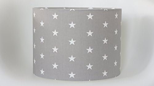 Lampshade in a cute grey and white star fabric, handmade lampshade, nursery, children's room, baby