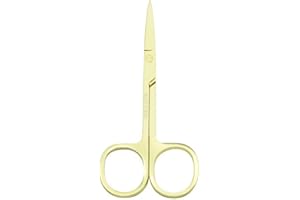IOIUSKKU Nail Cuticle Nippers Stainless Steel Scissors Eyebrow Trimmer Trimming Tool , Plated Gold