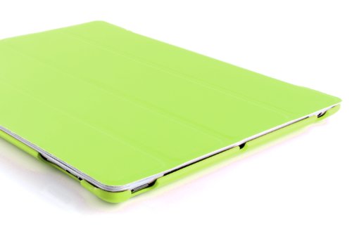 JAMMYLIZARD | G10 Hülle für [ iPad 4 mit Retina, iPad 3 und iPad 2 ] Ultra Slim Gummiertes Smart Cover mit Schaltfunktion, GRÜN