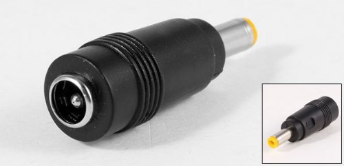 Yellow Tip 4.8×1.7mm Stecker zu 5.5×2.1mm-Buchse DC-Netzanschluss Schwarz - 2