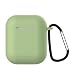 Produktbild Next Generation Light Slimline Airpod 2 Case Schutzhülle Silikon Cover + Skin für Airpods 2 Ladehülle mit Karabinerhaken (Matcha)