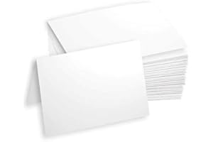 Hamilco White Cardstock Thick Paper Blank Place Tent Folded A2 Cards - Greeting Invitations Stationary - 4 1/4 x 5 1/2" Heavy weight 80 lb Card Stock for Printer