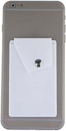 Cell Phone Card Holder,YUYIKES 3M Adhesive Stick on Silicone as iPhone Wallet Case ,Made of Silicone card Holder for Store Cried card,iPhone Case with Button Flap for iPhone,Samsung (White)