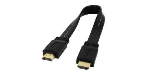 sourcingmap® Schwarz 1.4V 19 Pin HDMI Stecker auf Stecker HDTV DVD-Flachkabel Adapter 30cm - 2
