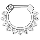 Befaith Mujeres AAA Zircon Aleación De Zinc Piercing Nose Hoop Anillo No Alérgico Piercing Septum Joyería