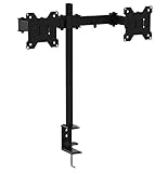 HUANUO Support Ecran PC 2 Ecran, Réglable en Hauteur pour Deux Écrans LED LCD de 13 à 27 Pouces, 2 Options de Montage, VESA 75/100