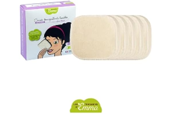 LES TENDANCES D'EMMA 10 Disques en coton bio à démaquiller lavables