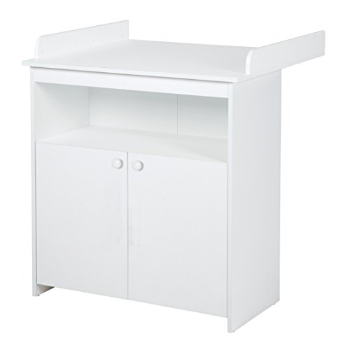 Preisvergleich Produktbild roba Wickelkommode, Babyzimmer 'Emilia', Kommode inkl. Wickelansatz, 3D-Holzstruktur weiß, 2 Türen 'Soft Close', Porzellangriffe, Wickelhöhe 90 cm