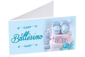 Gicaprice 30 BIGLIETTINI BOMBONIERA Battesimo Bambino Personalizzati