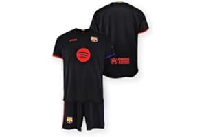 FC Barcelona Conjunto Camiseta y Pantalón Temporada 24/25 Replica con Licencia Oficial - Dorsal Liso niño Talla 12 años