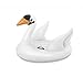 Produktbild DMGF Aufblasbare Pool Float Schwan Liege Schwimmen Fluss Floß Sommer Wassersport Rapid Valves Tube mit 2 Griffen Beach Party Spielzeug Für Erwachsene Kids Pearl White
