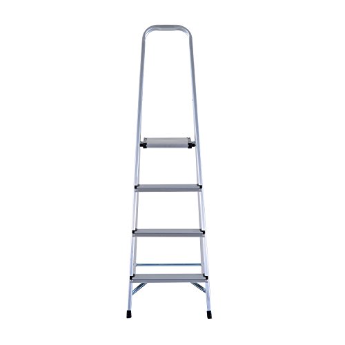 Homcom® Stehleiter Aluleiter Klapptritt Trittleiter Haushaltsleiter Leiter Stufenleiter 4 – 5 Stufen (4 Stufen) - 2