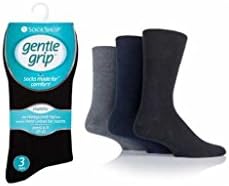 12pk Men's Diabetic Hand Linked Toe Gentle Grip HoneyCombe Top Non Elastic Socks by SockShop / UK 6-11 Eur 39-45 3 Pairs 6 Pairs 12 Pairs (12pk BNG)