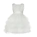 Dressy Daisy Baby Girls' Beaded Satin Tulle Tiered Wedding flower Girl Bridesmaid Dresses Party Dress Size 3 Years Ivory