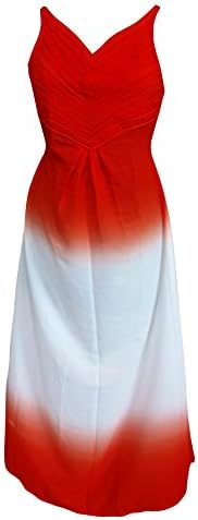 SUNROSE Gradient Red And White Color Long Partywear Tube dress