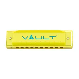 Vault HA500 Key C 10-Hole Mouth Organ Harmonica, Yellow