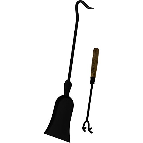 XXL Terrassenofen aus massivem Gusseisen, 50kg, 120cm hoch, inkl. Schaufel + Haken, Farben: Schwarz und Bronze - 7