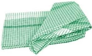Wonderdry Tea Towels 100% Cotton Green and White Check as used in Restaurants and Hotels Pack of 10