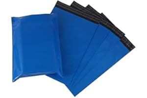 9CUBE 50 Blue Postage Bags for Clothes, Mailing Shipping Self Seal Postal Packaging, Tear-Resistant Parcel Posting Coloured Plastic Mail Post, 25X35cm Strong Mailers, Use in Parcel Delivery