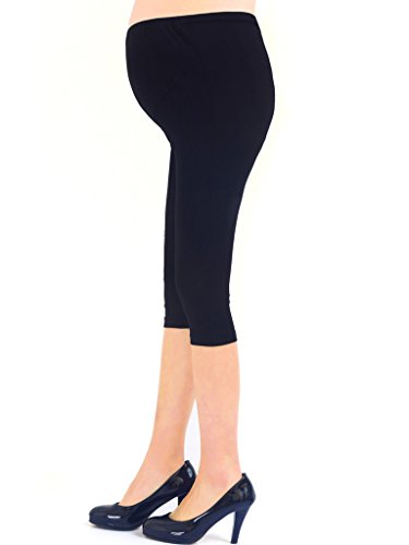 Liang Rou Belly Support Ultra Thin Stretch Maternity Cropped Leggings Black M