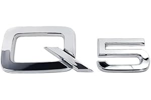 ONEKOU SANNITOU Auto Emblème Logo pour Audi Q5,Voiture Avant Pare-Chocs Arrière Tronc Emblème Autocollant Accessoiresde Style Voiture