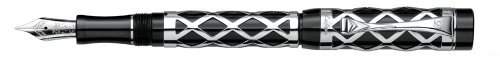 Laban Maya 925 Sterling Silver Fountain Pen - Silver/ Black